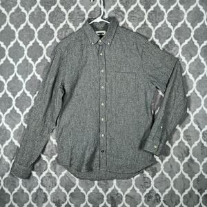 Taylor Stitch Button Up Shirt Men Size 40 Gray The Jack Long Sleeve Textured